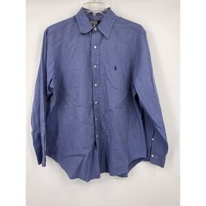 Ralph Lauren Polo Andrew Long Sleeve Button Down Shirt Blue Men Neck 16.5 34/35